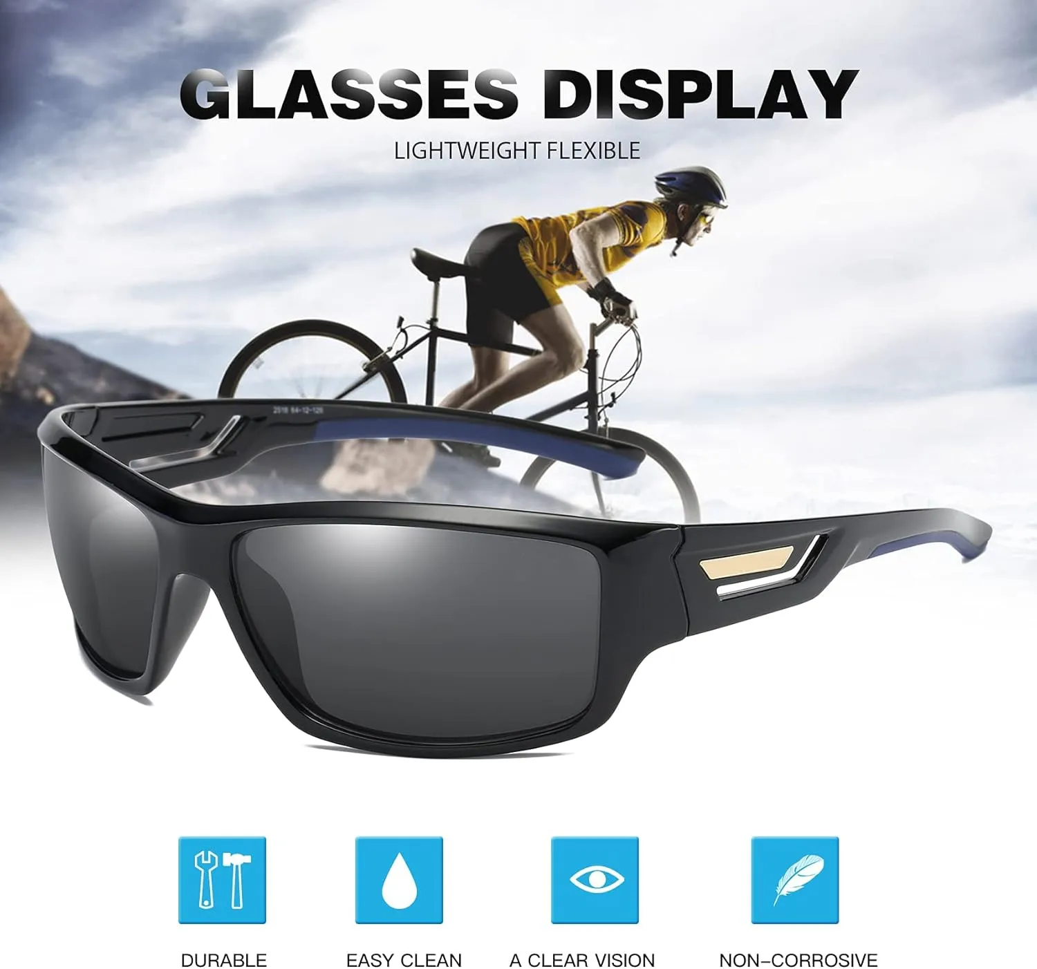 100 CLASSIC Polarized Sports Sunglasses TR90 Unbreakable Frame for Men Women Running Cycling Fishing Golf Baseball