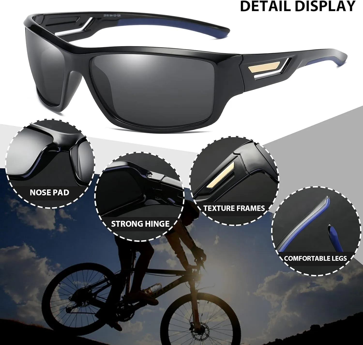 100 CLASSIC Polarized Sports Sunglasses TR90 Unbreakable Frame for Men Women Running Cycling Fishing Golf Baseball