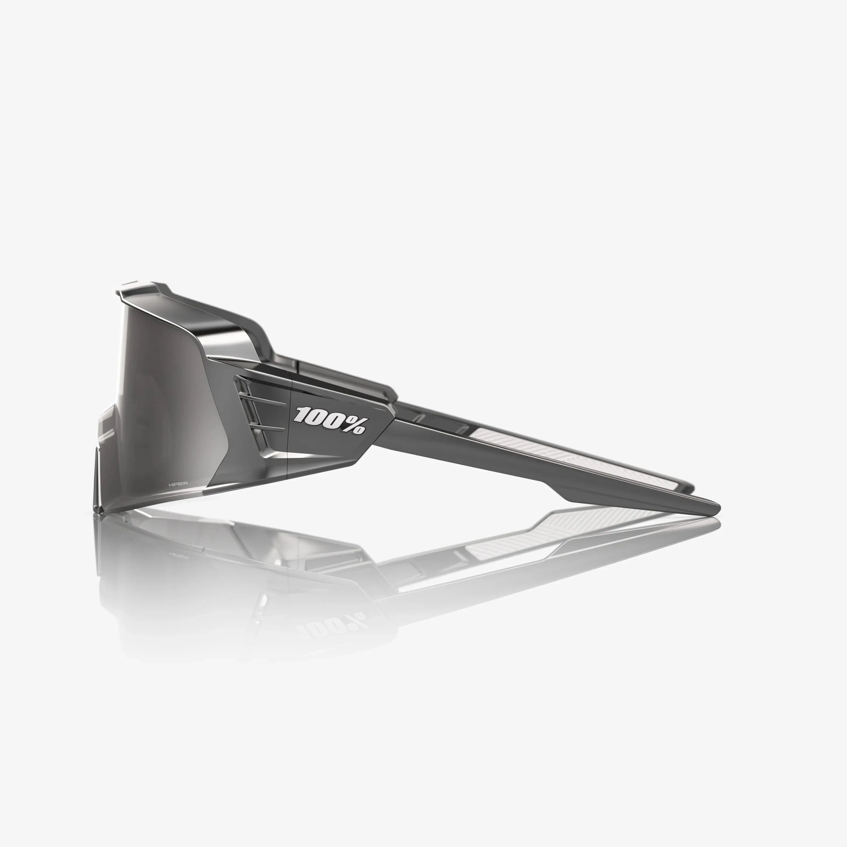 100% Korbin X Sunglasses, Gloss Black Chrome, HiPER Silver Chrome Lens