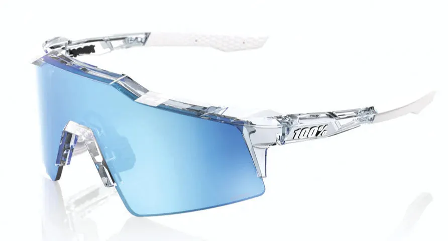 100 Percent Speedcraft SL  Sunglasses - Polished Translucent Clear - HiPER Blue