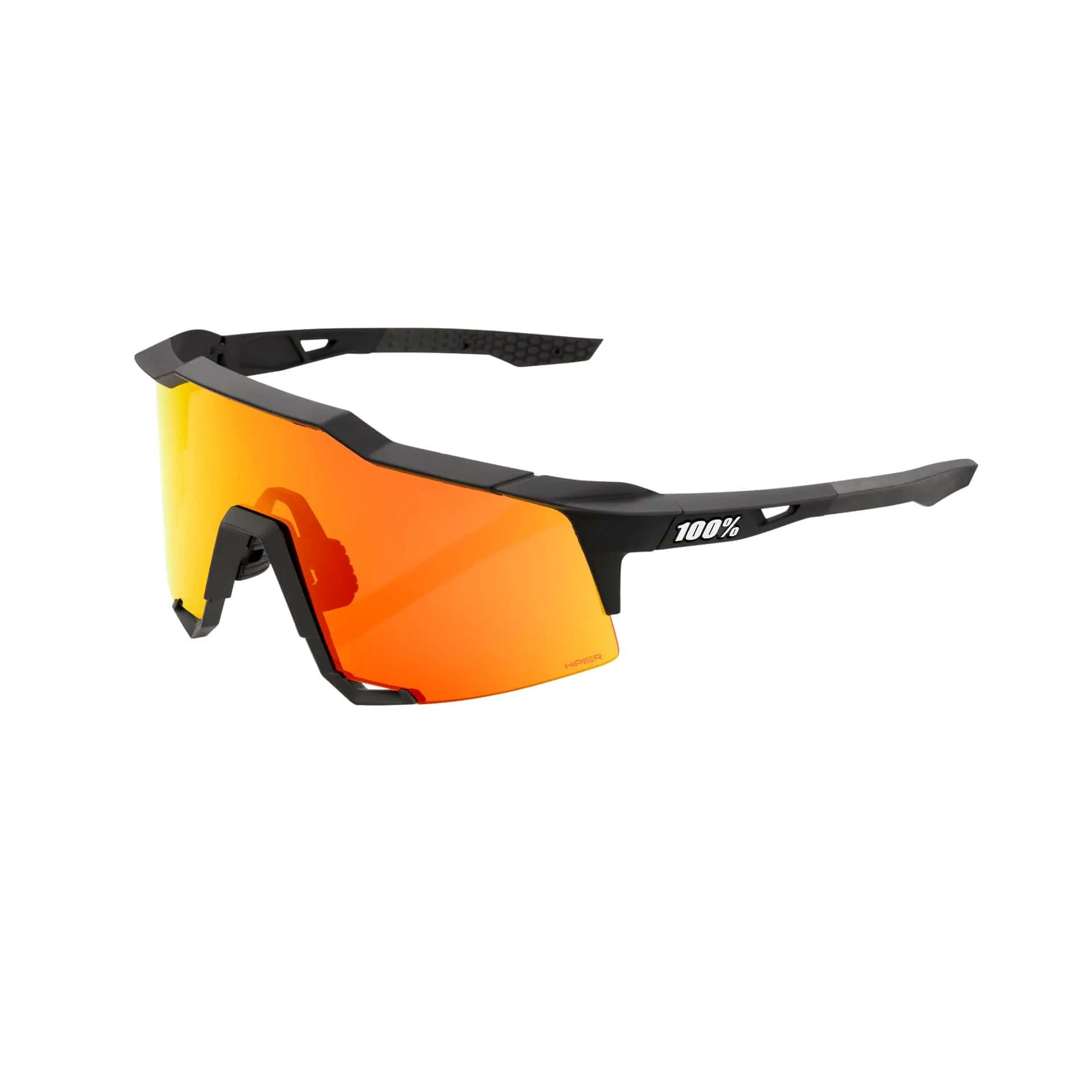 100 Percent Speedcraft Sunglasses Soft Black/Hiper Red Lens