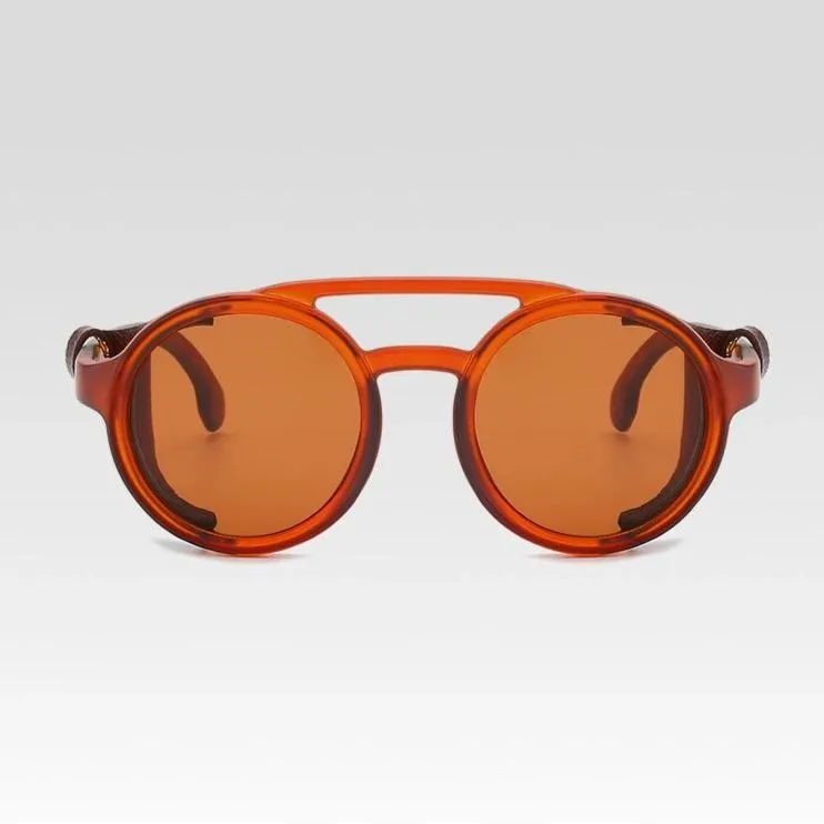 1915 Retro Sunglasses w/ Leather Side Shields