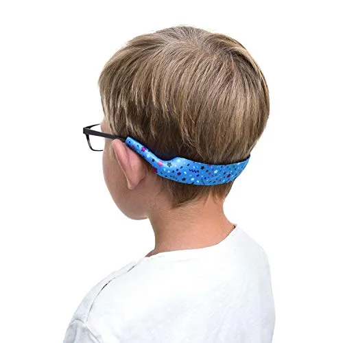 2 Eyeglass Straps for Kids by SQV-Neoprene Lanyard Sports Eyeglass Cord Holder, Party Green/Blue, 0-2 Years Old