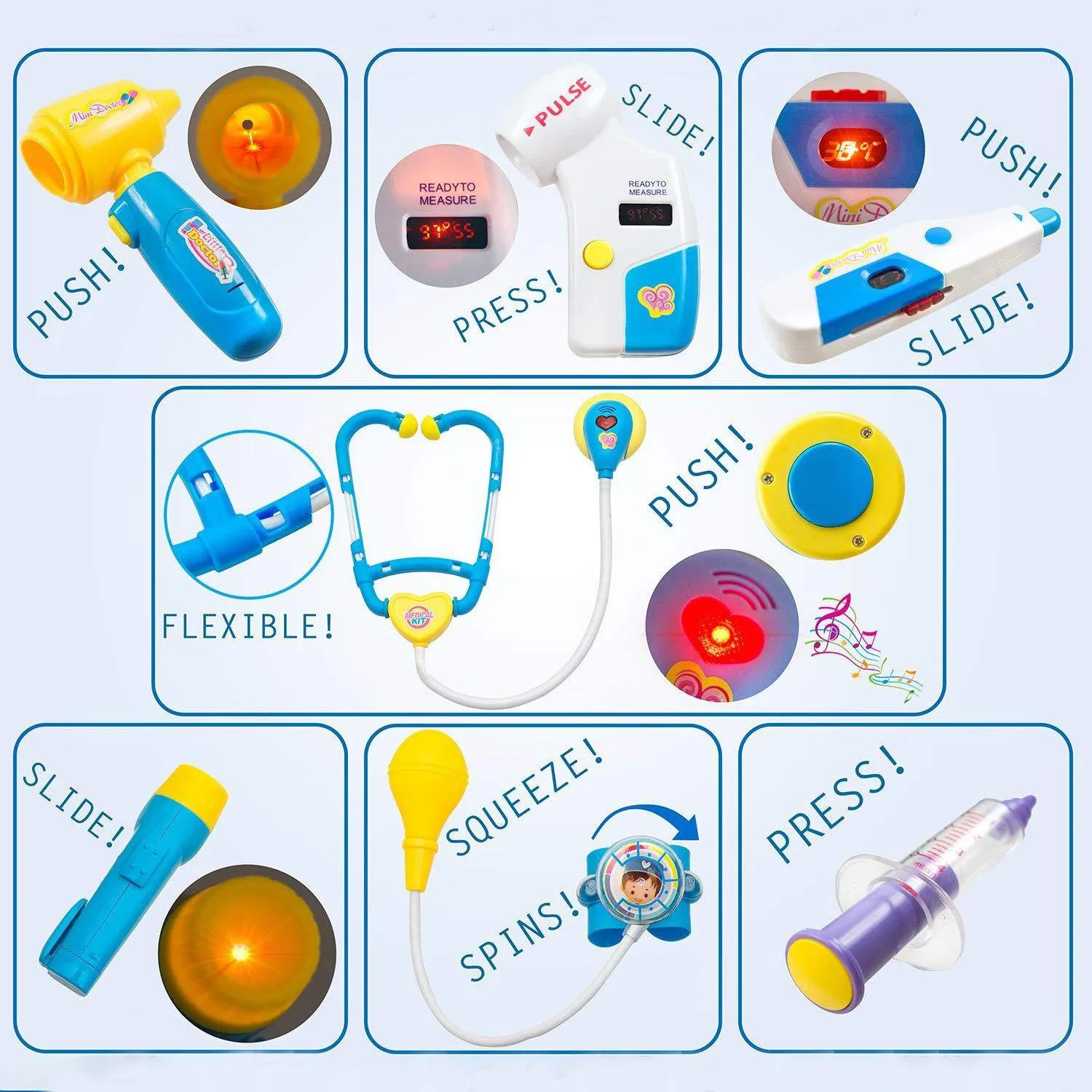 34-Pieces: BritenWay Educational Medical Pretend Play Toy Set in Storage Box