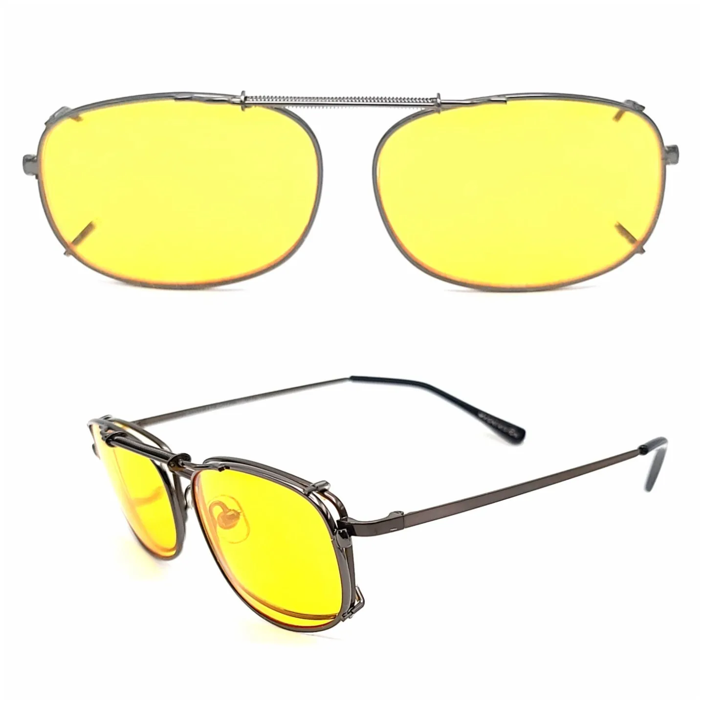 52mm Yellow Lens Night Driving Clip on Sunglasses