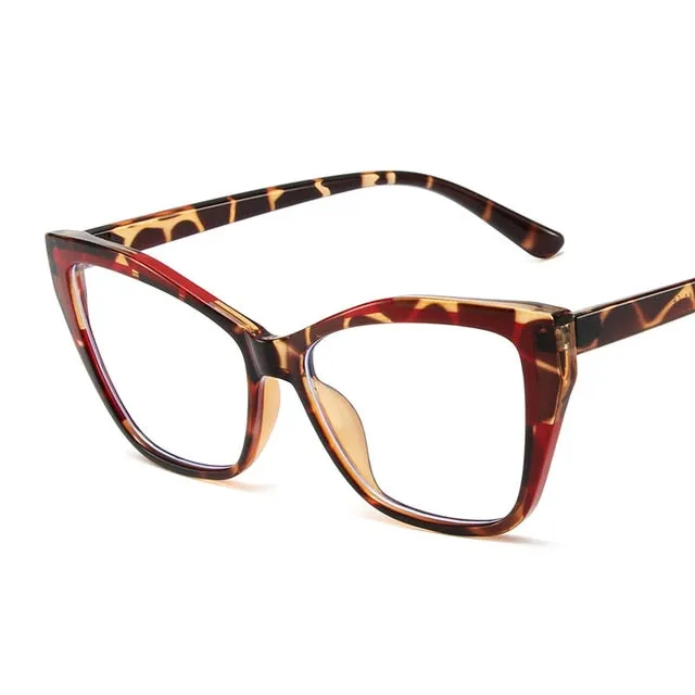 55485 Fashion TR90 Anti Blue Light Blocking Cat Eye Glasses Frame