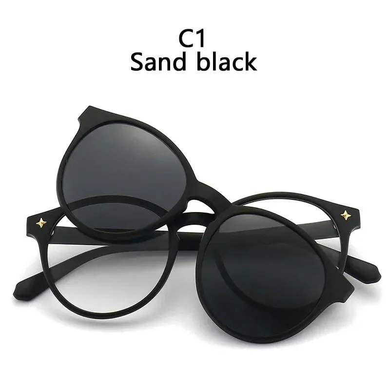 6 In 1 Custom Polarized Magnetic Clip On Sunglasses