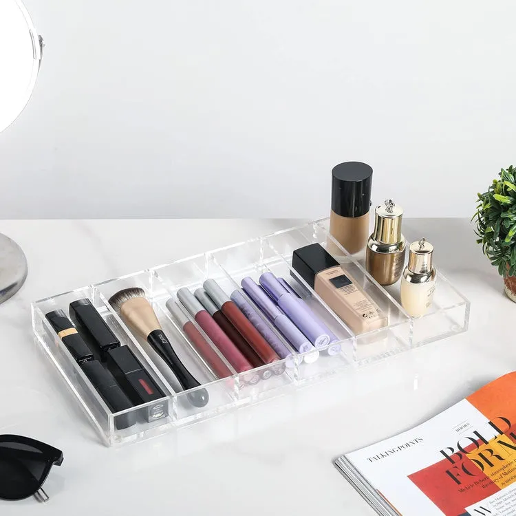 6 Slot Clear Acrylic Sunglasses and Eyeglasses Storage Organizer Tray, Eyewear Display Case, Set of 2