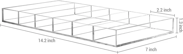 6 Slot Clear Acrylic Sunglasses and Eyeglasses Storage Organizer Tray, Eyewear Display Case, Set of 2