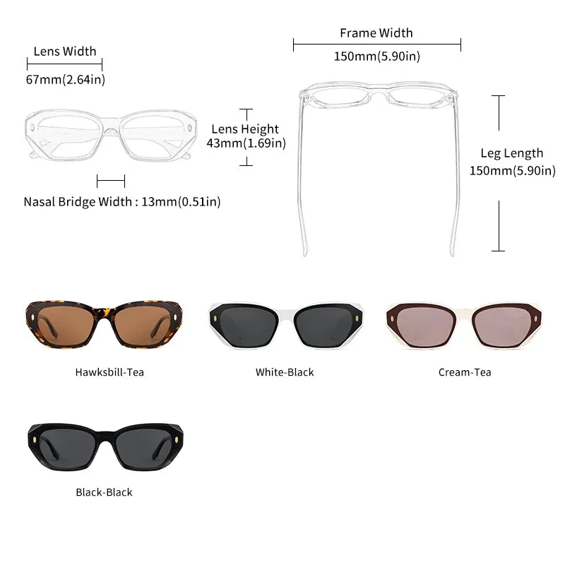 Acetate Cat Eye Polarized Sunglasses Women UV400 Fashion Eyewear