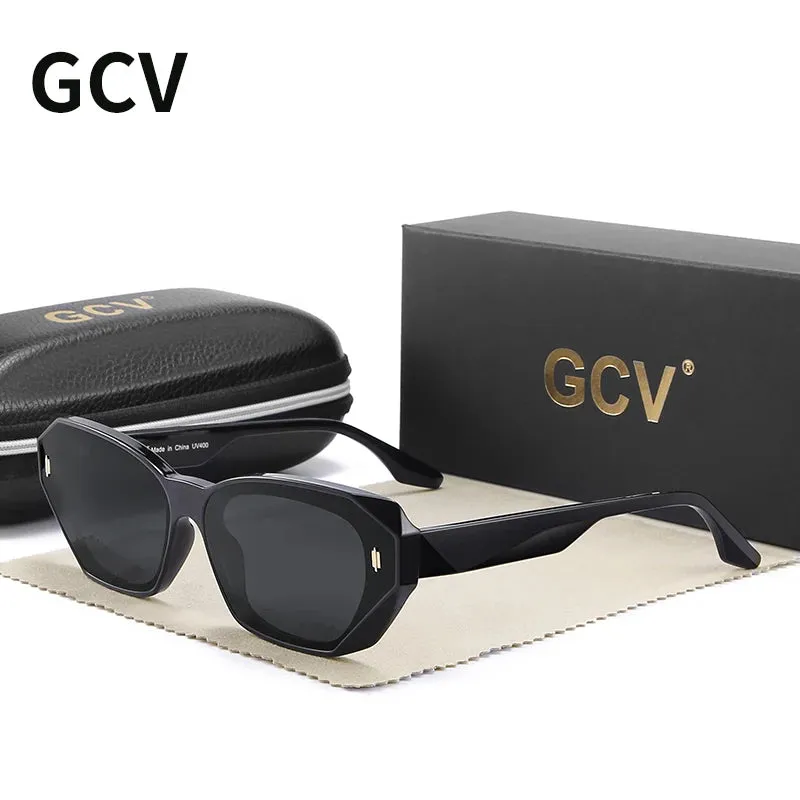 Acetate Cat Eye Polarized Sunglasses Women UV400 Fashion Eyewear