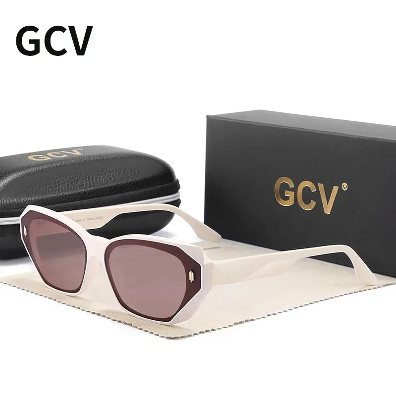 Acetate Cat Eye Polarized Sunglasses Women UV400 Fashion Eyewear