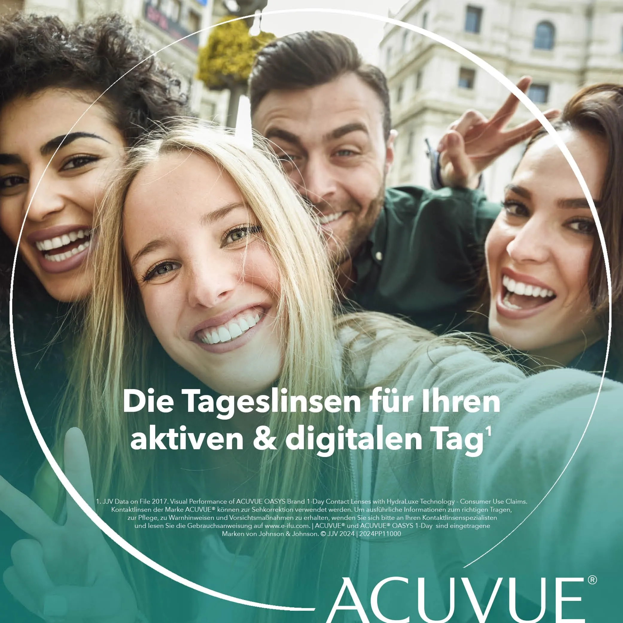 ACUVUE OASYS 1-day daily lenses help to reduce the feeling of tired & dry eyes - daily contact lenses with -2.5 dpt and BC 8.5 - UV protection & comfortable to wear - 30 lenses