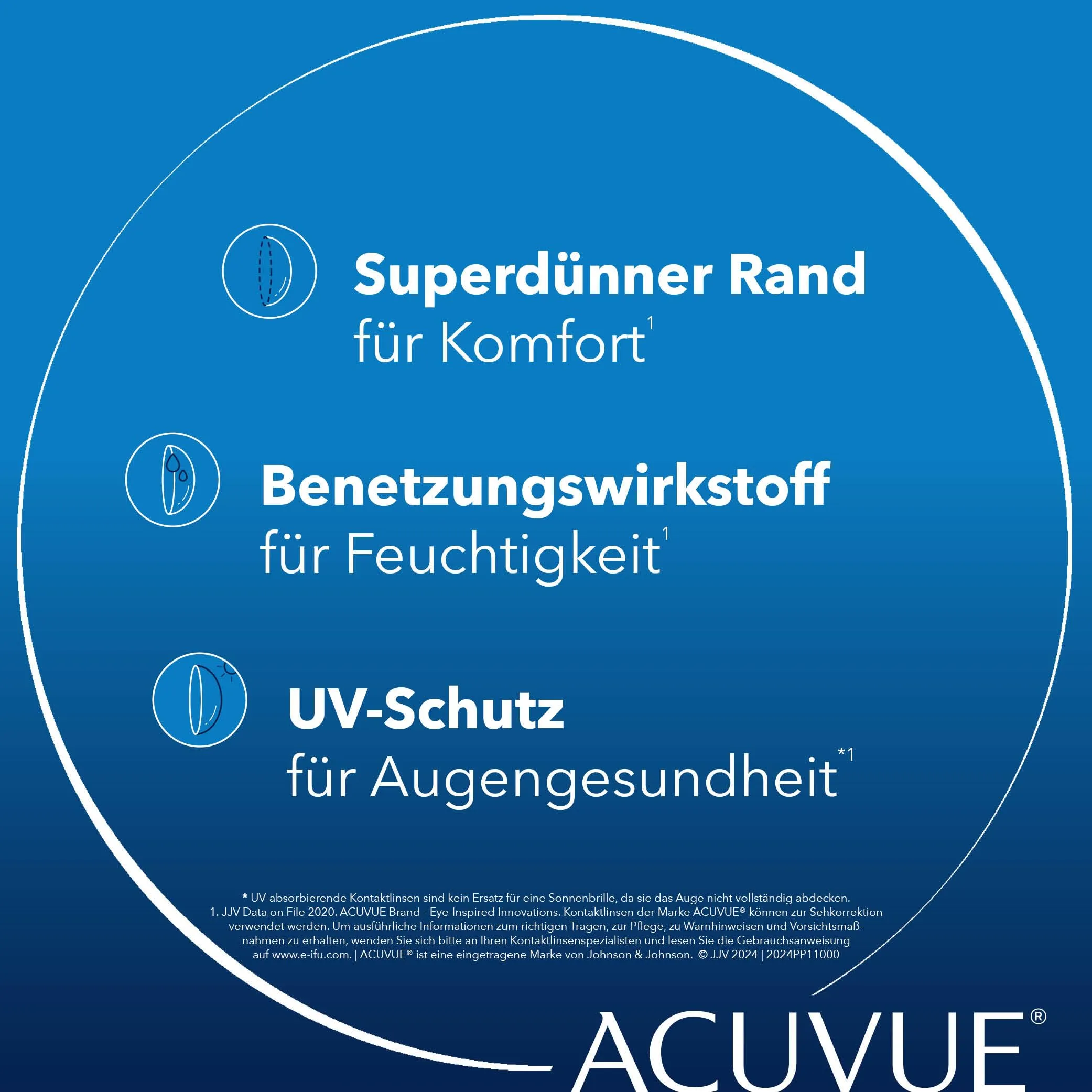 ACUVUE OASYS 1-day daily lenses help to reduce the feeling of tired & dry eyes - daily contact lenses with -2.5 dpt and BC 8.5 - UV protection & comfortable to wear - 30 lenses