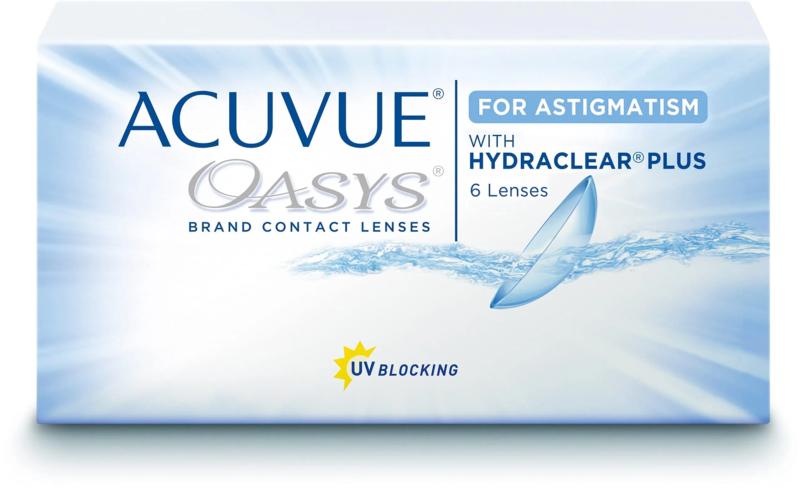 ACUVUE OASYS for Astigmatism contact lenses - 2-week lenses for day and night with -1.25 dpt, Cyl -0.75, Ach 80 & BC 8.6 - UV protection, protection against drying out & comfortable to wear - 6 lenses