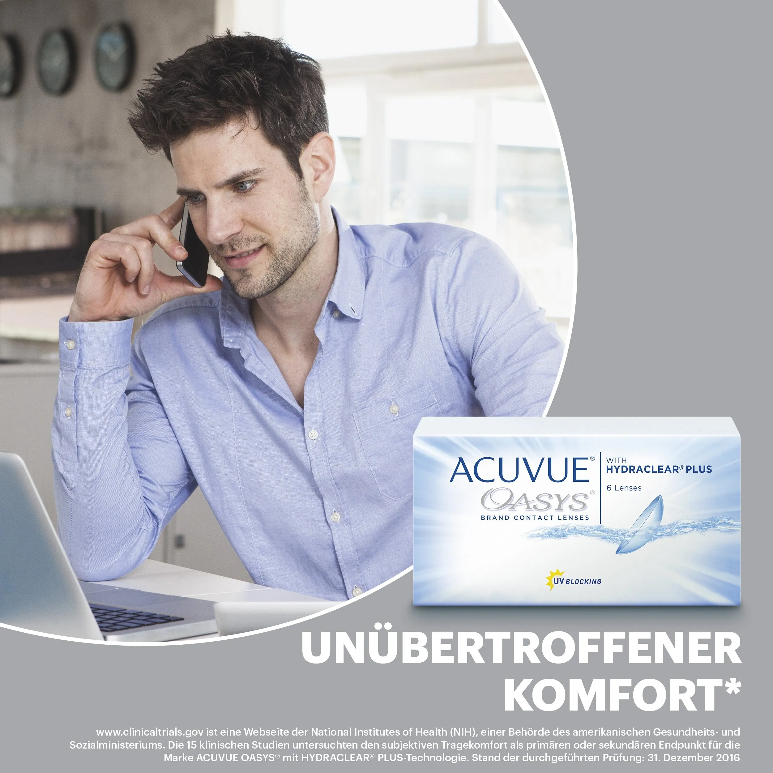 ACUVUE OASYS for Astigmatism contact lenses - 2-week lenses for day and night with -1.25 dpt, Cyl -0.75, Ach 80 & BC 8.6 - UV protection, protection against drying out & comfortable to wear - 6 lenses
