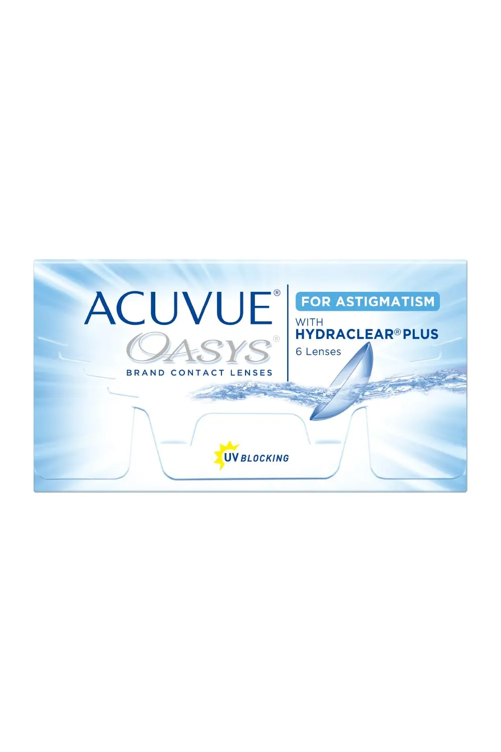 ACUVUE OASYS for Astigmatism contact lenses - 2-week lenses for day and night with -3.25 dpt, Cyl -0.75, Ach 170 & BC 8.6 - UV protection, protection against drying out & comfortable to wear - 6 lenses