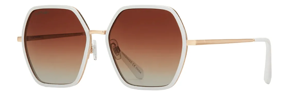 Addyson White and Gold Polarized Sunglasses