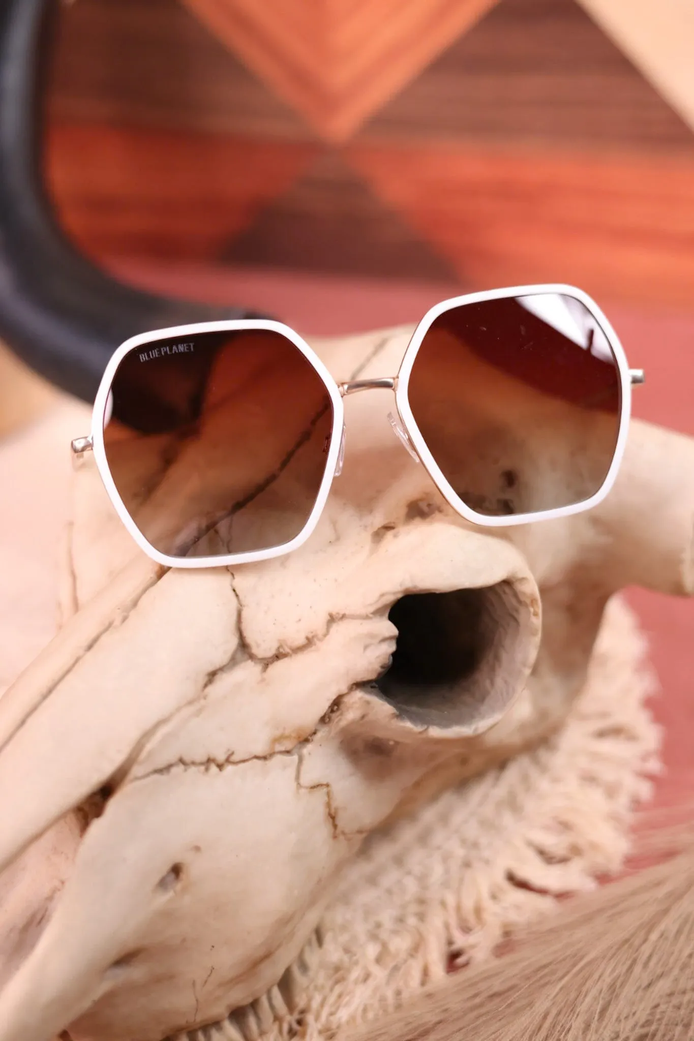 Addyson White and Gold Polarized Sunglasses
