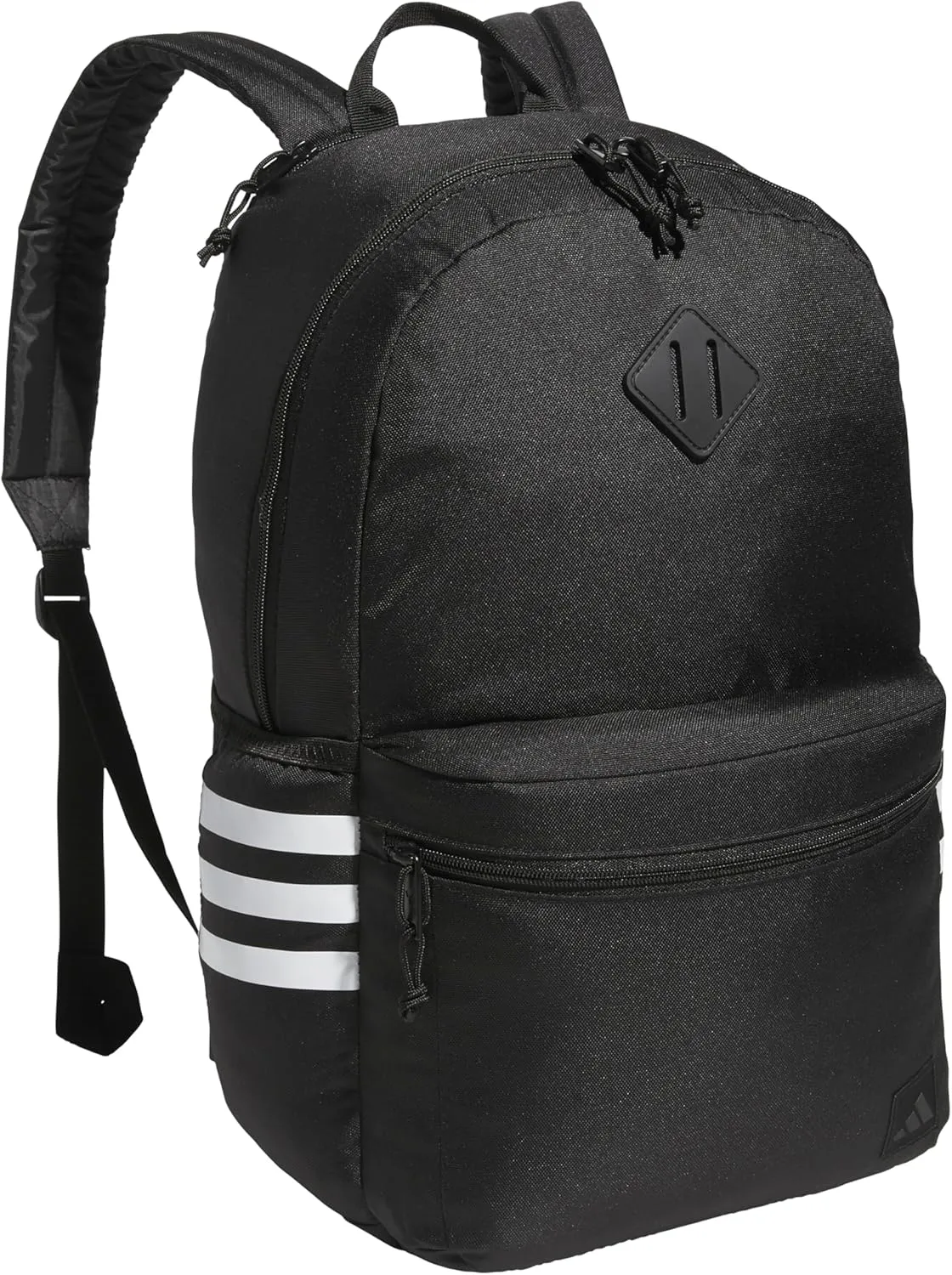 adidas Classic 3-Stripe Durable Backpack Student Athletic Sport Laptop Book Bag, Black/5.0, One Size