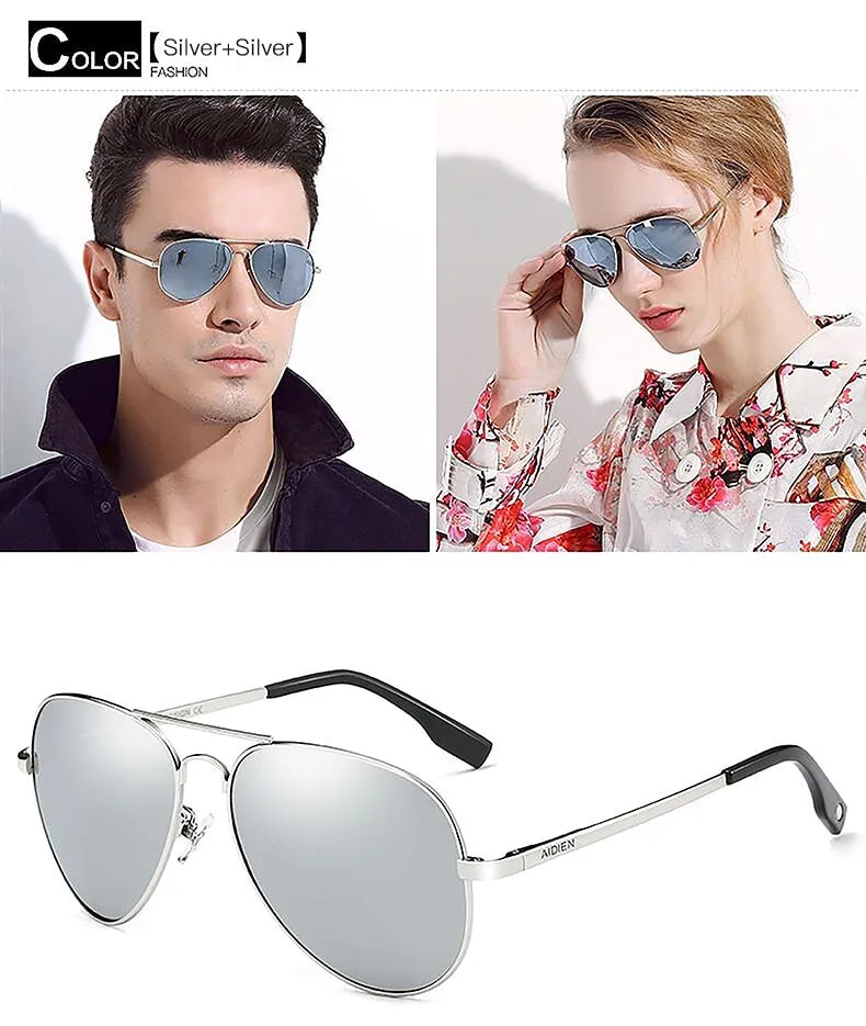 Aidien Unisex Full Rim Alloy Round Myopic Reading Glasses Sunglasses  6606