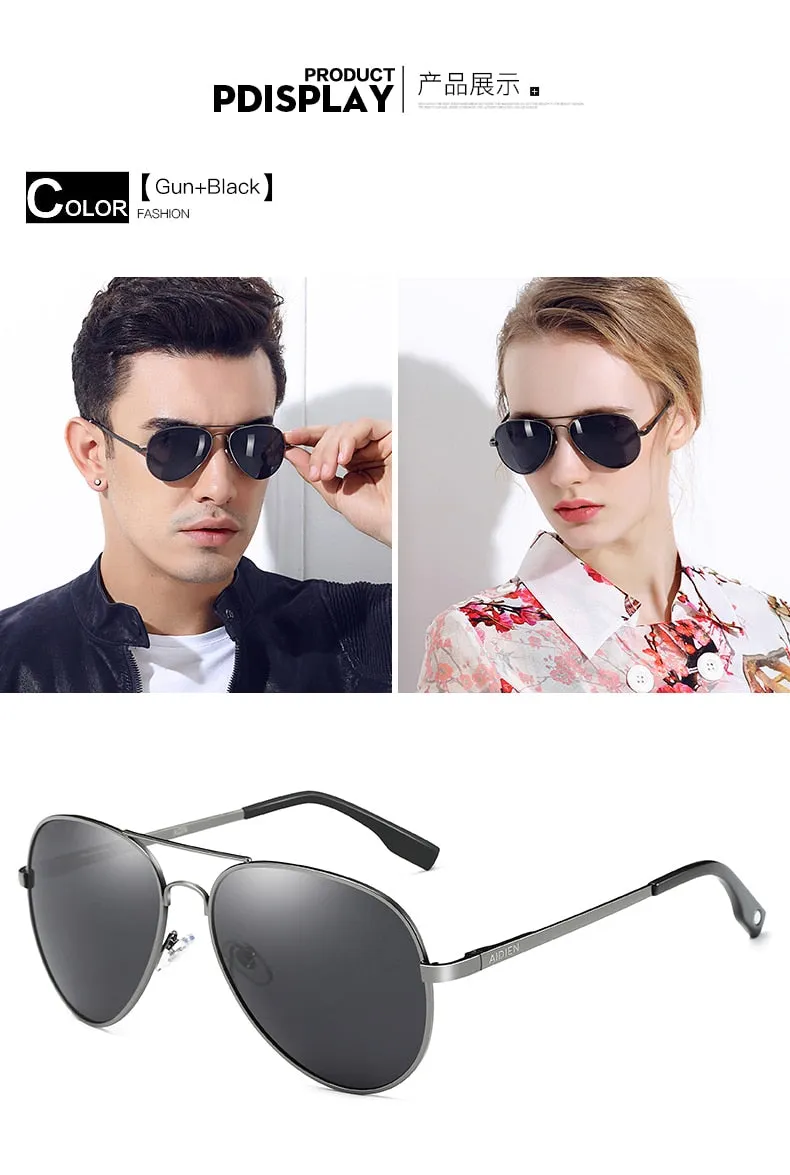 Aidien Unisex Full Rim Alloy Round Myopic Reading Glasses Sunglasses  6606