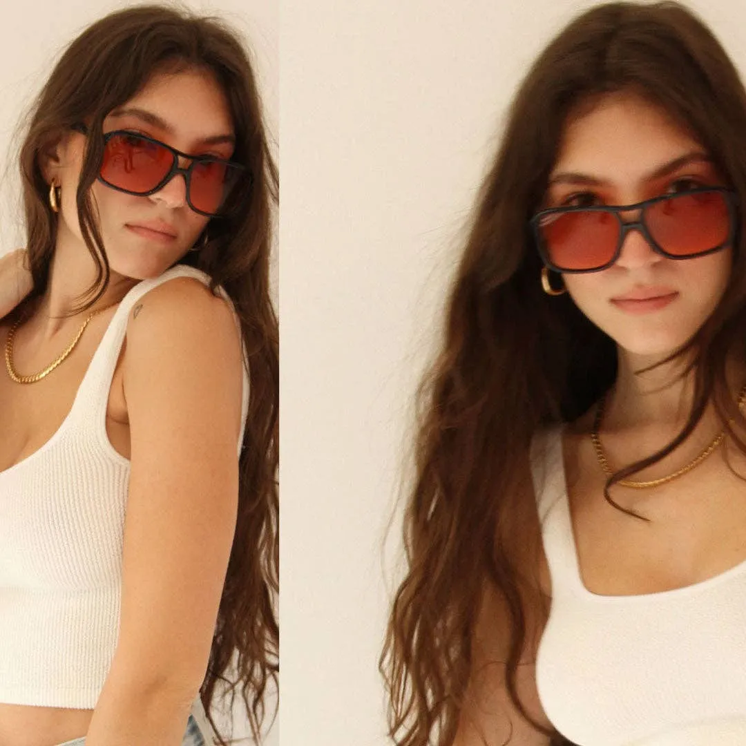 Alfie INDY Vintage-Inspired Orange Sunglasses