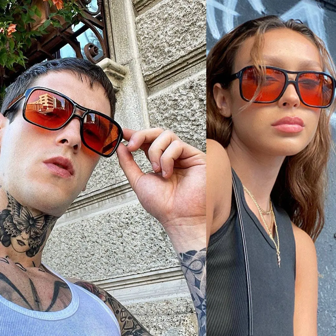Alfie INDY Vintage-Inspired Orange Sunglasses