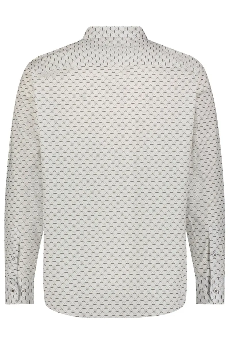 American Heritage White Eyeglasses & Mustaches Print Shirt