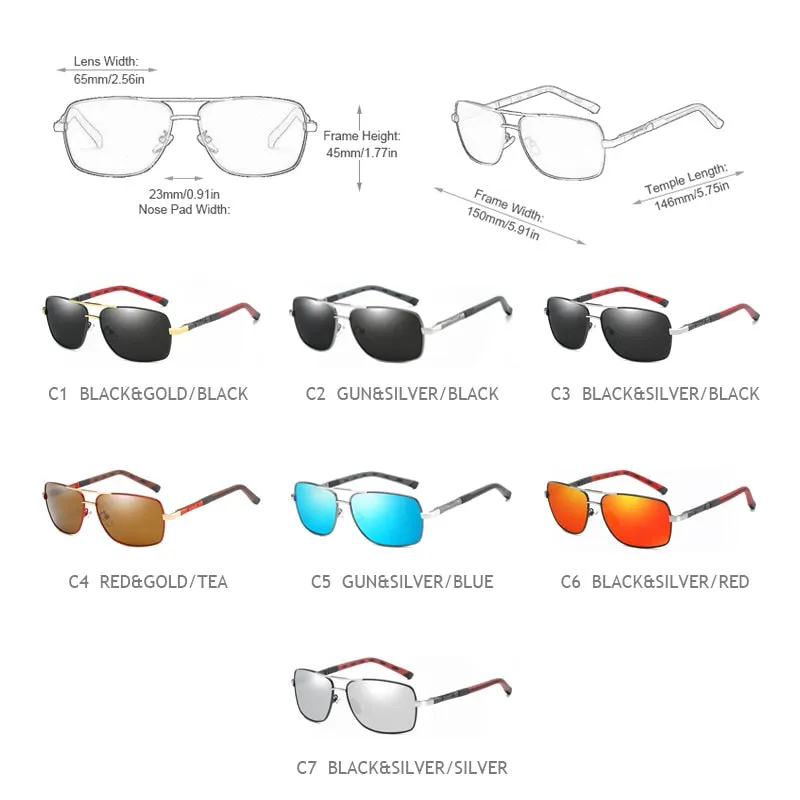Angelo Ricci™ High-End Luxury Square Polarized Shades Sunglasses
