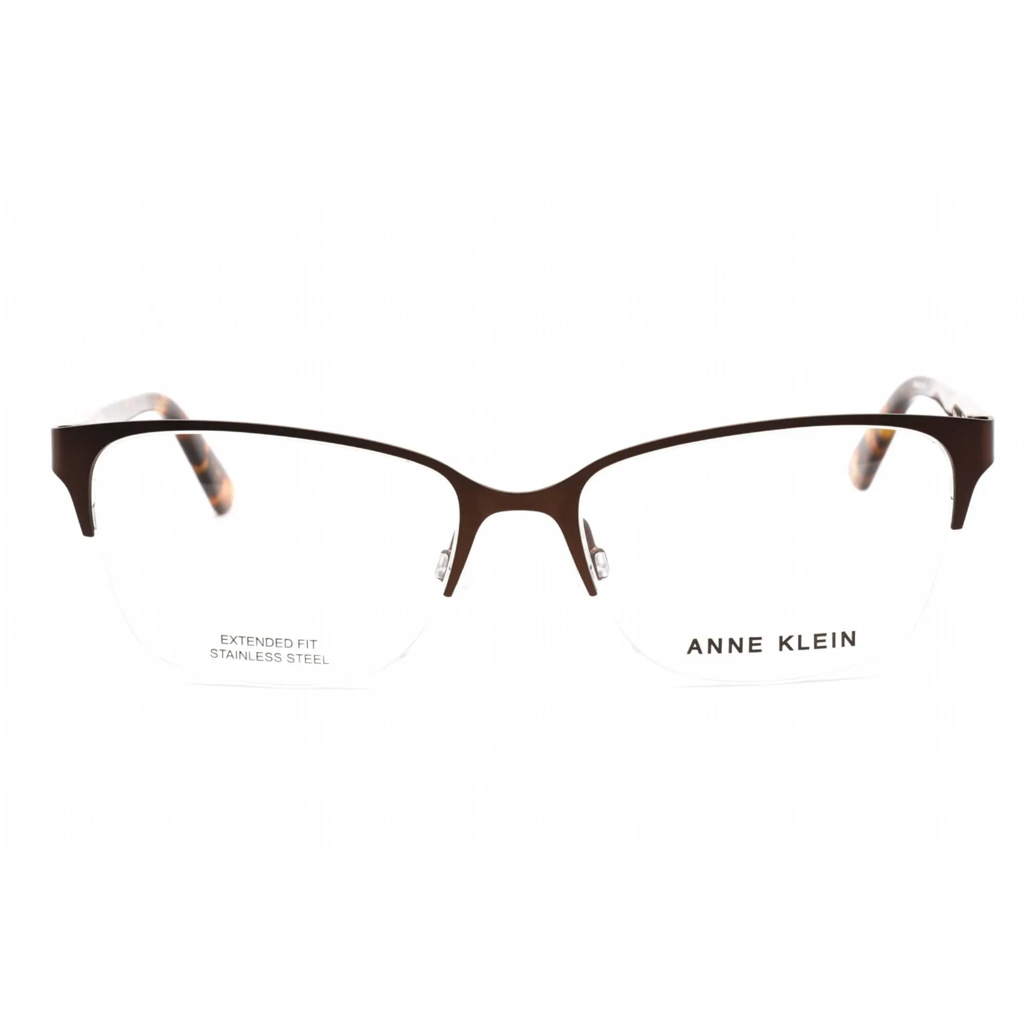 Anne Klein Men's Eyeglasses - Mocha Rectangular Half Rim Plastic Frame | AK5083 200