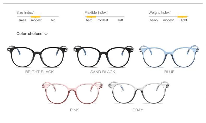 Anti Blue Light Eyeglasses Frame Vintage Round Clear Lens