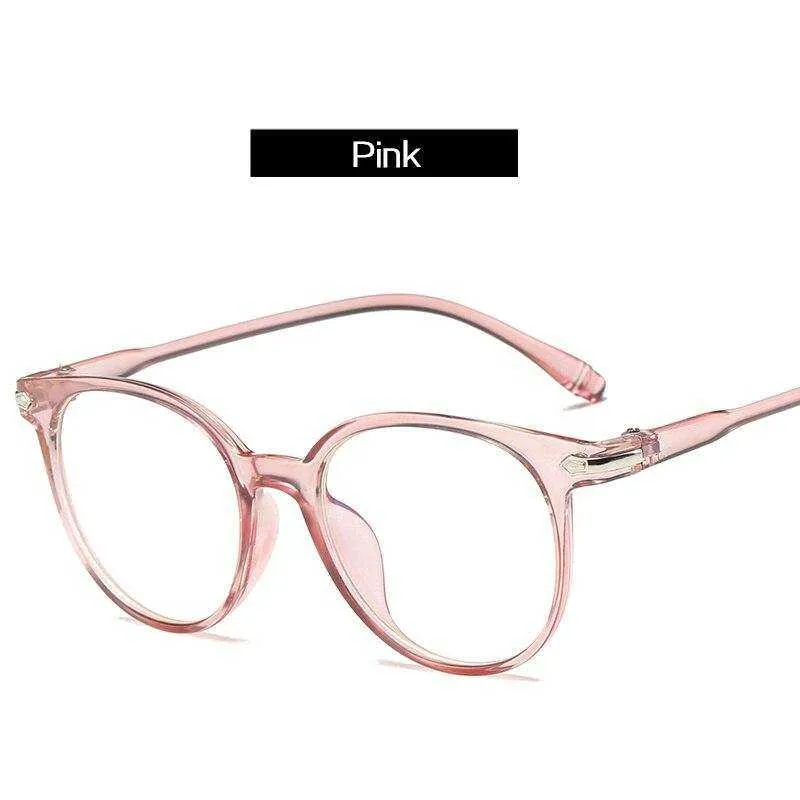 Anti Blue Light Eyeglasses Frame Vintage Round Clear Lens