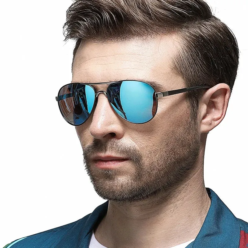 AOWEAR Men's Aviators Sunglasses HD Driving Pilot Sun Glasses Men Polarized Aviation Mirror Sunglass for Menl unettes de soleil homme