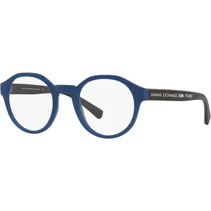 Armani Exchange Men's Eyeglasses - Matte Blue Round Full-Rim Frame | 0AX3085 8168