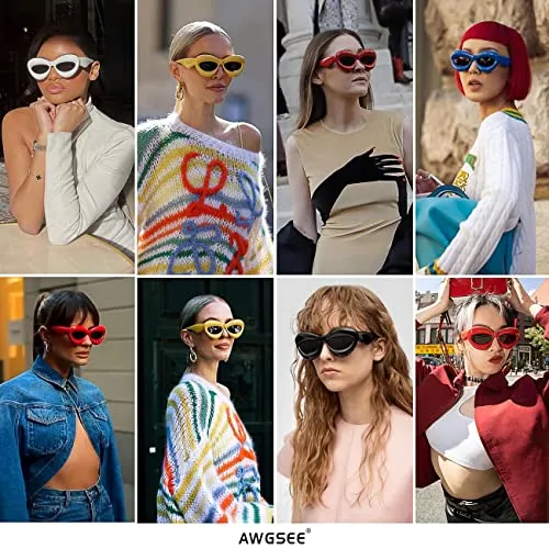 AWGSEE Trendy Inflated Shape Lip Sunglasses for Women Fashion Oversized Cat Eye Shades UV400 Protection