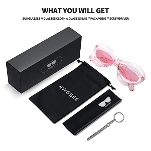 AWGSEE Trendy Inflated Shape Lip Sunglasses for Women Fashion Oversized Cat Eye Shades UV400 Protection
