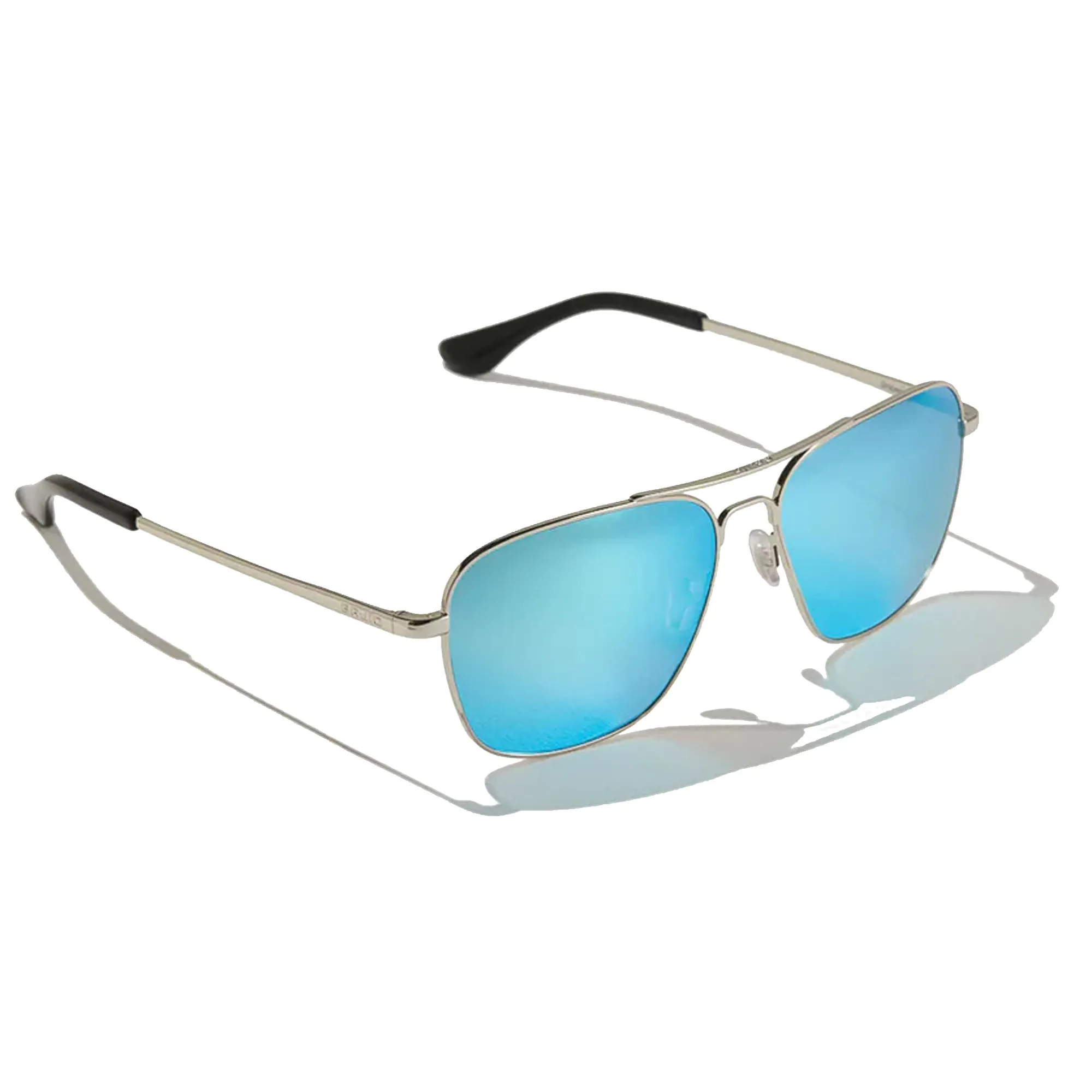 Bajio Snipes Large Women's Sunglasses - Silver Gloss/Blue Mirror Polarized