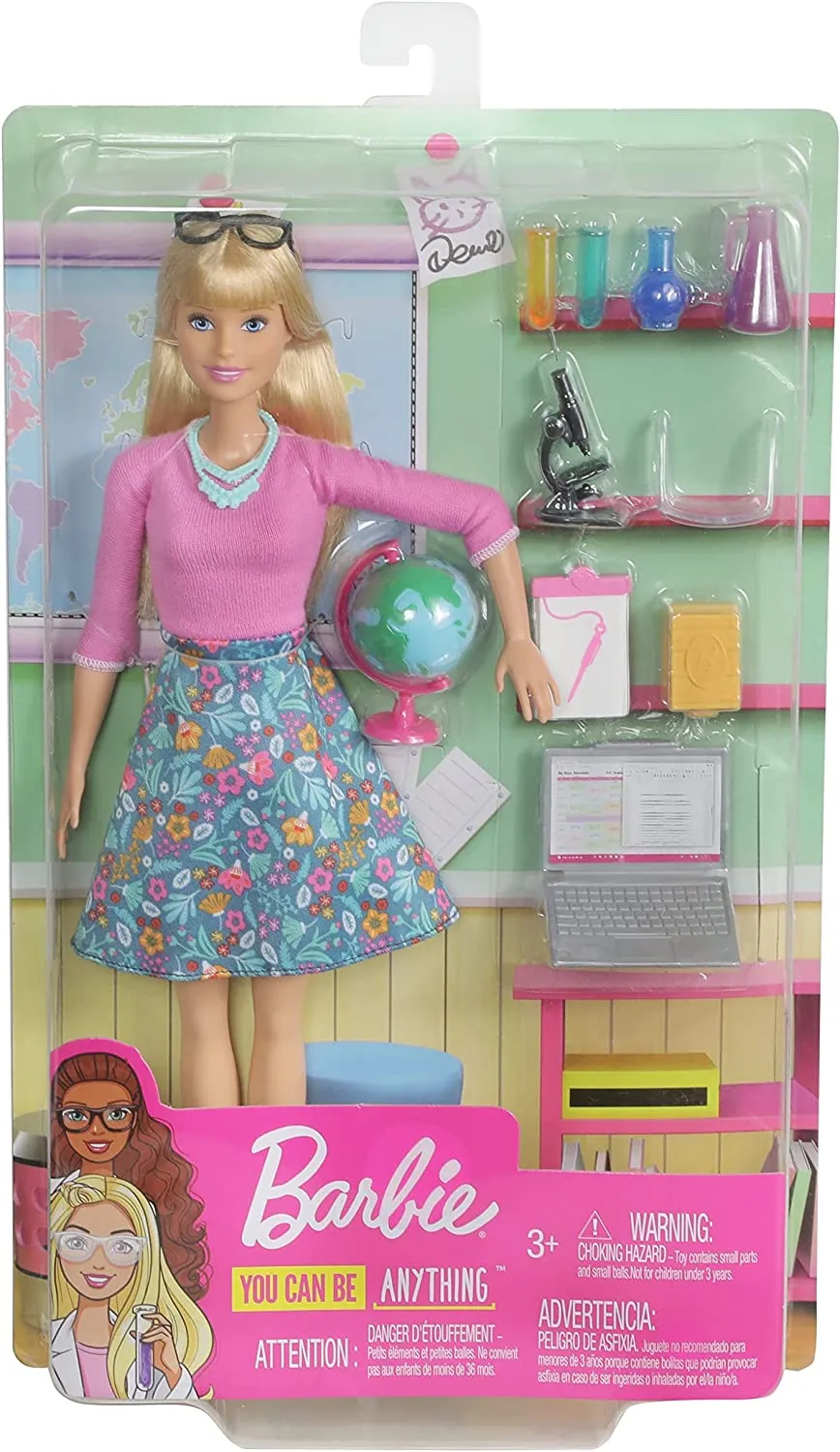 Barbie Blonde Hair Teacher Doll with Accessories for Kids Ages 3 