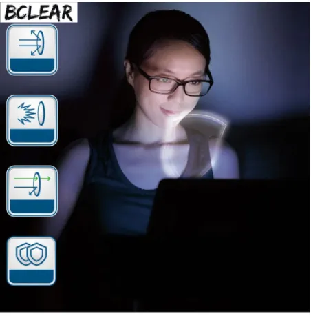 BCLEAR 1.60 Single Vision Aspherical Myopic Anti-Blue Lenses Color Clear