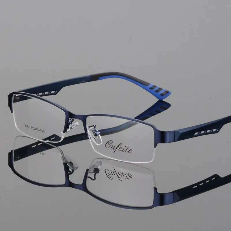 Bclear Men's Eyeglasses Semi Rim Square Titanium Alloy S2387