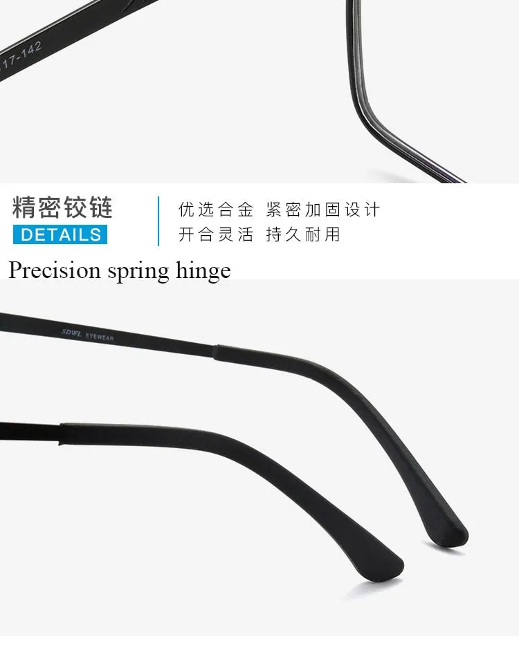 Bclear Men's Full Rim Alloy Frame Eyeglasses Spring Hinge 41002