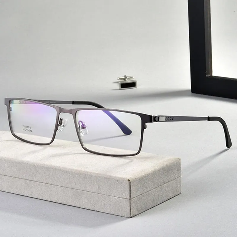 Bclear Men's Full Rim Alloy Frame Eyeglasses Spring Hinge 41002