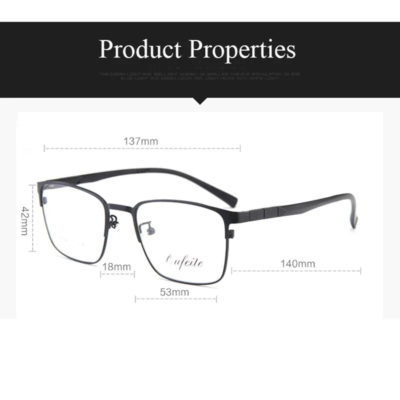 Bclear Men's Full Rim Square Tr 90 Alloy Eyeglasses My88004