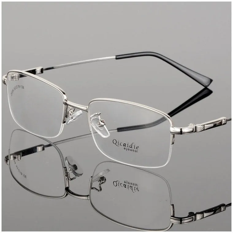 Bclear Men's Semi Rim Square Alloy Eyeglasses 2008