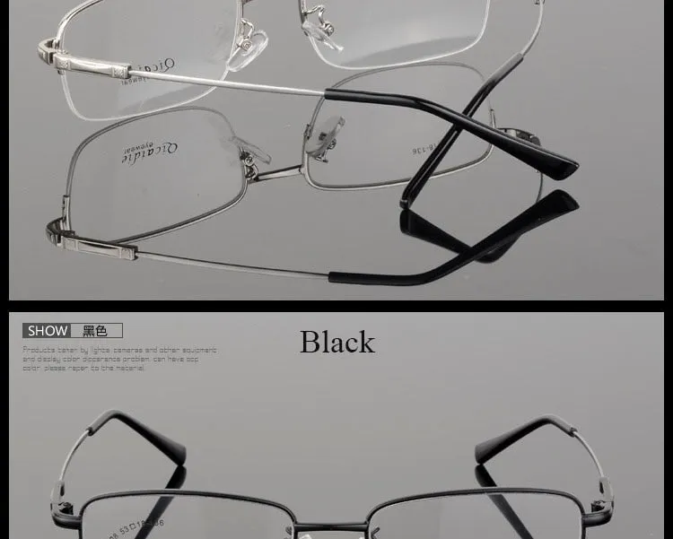 Bclear Men's Semi Rim Square Alloy Eyeglasses 2008