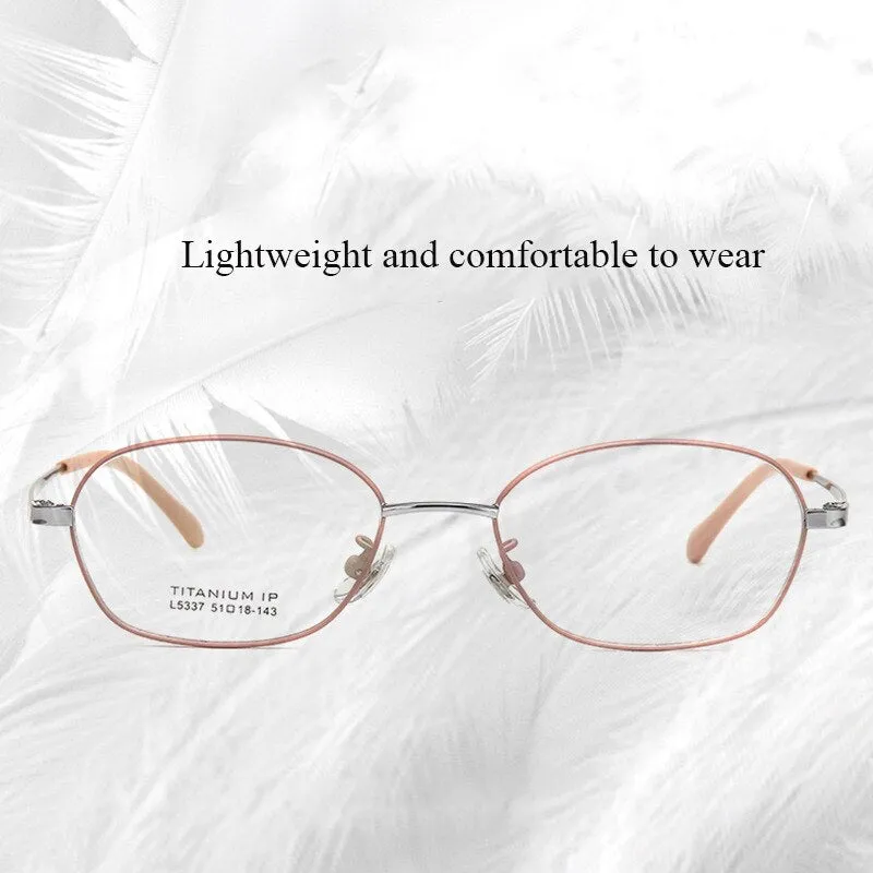 Bclear Unisex Full Rim Small Oval Titanium Frame Eyeglasses Lb5337