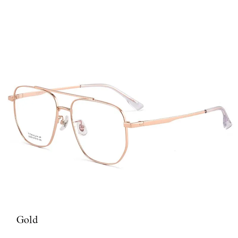 Bclear Unisex Full Rim Square Double Bridge Titanium Eyeglasses Lb5378