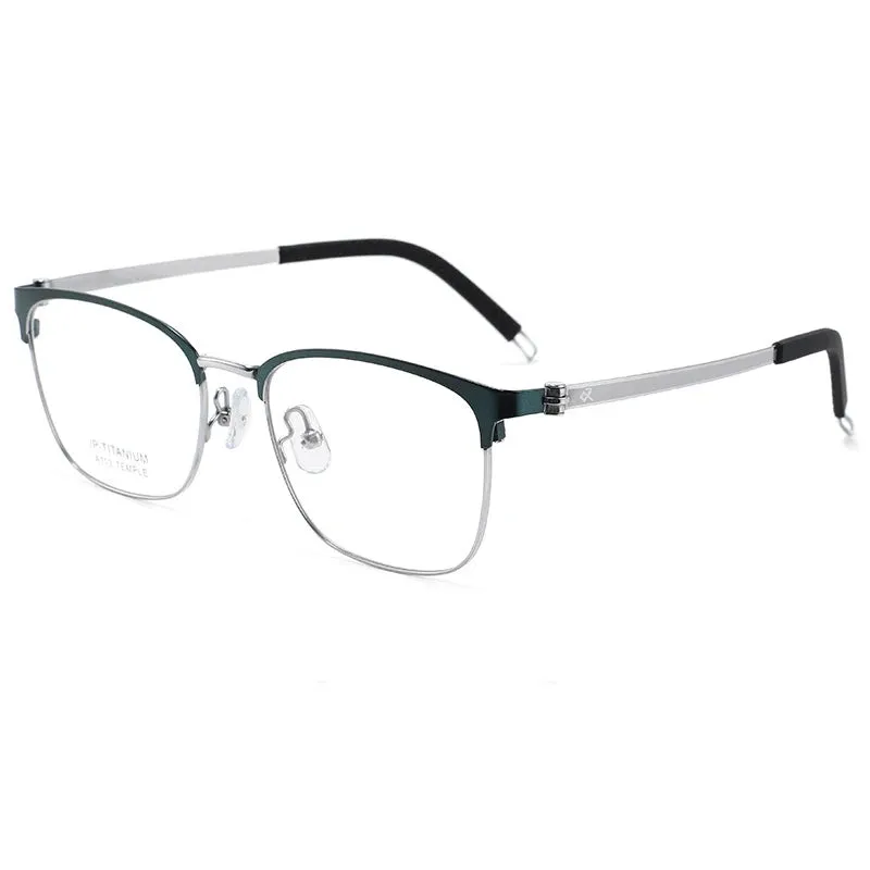 Bclear Unisex Full Rim Square Titanium Eyeglasses A113
