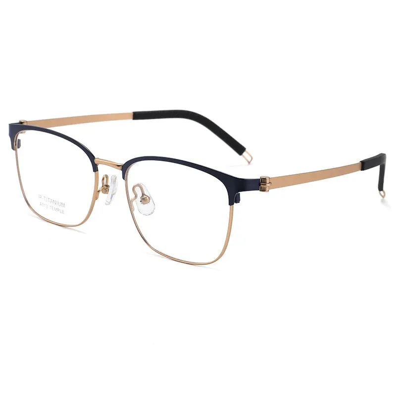 Bclear Unisex Full Rim Square Titanium Eyeglasses A113